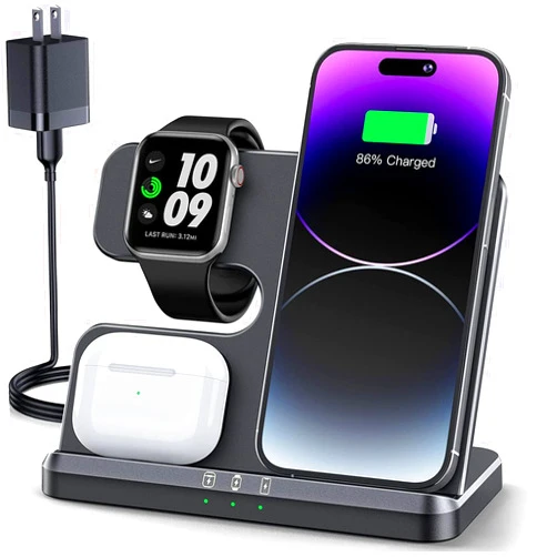 JARGOU 3 in 1 Charging Station for Apple Wireless Charger for iPhone 15 14 13 12 11 X 8 Series Wireless Charging Station for Multiple Devices for Apple Watch Charger for AirPods 2/3/Pro/Pro 2