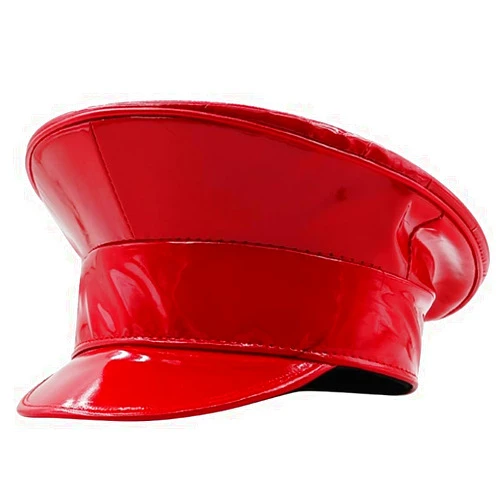 YOOYEH Captain Hat, PU Patent Leather Captain Hat Holographic, Unisex Sailor Hat Chauffeur Hat, Party Accessories for Adults