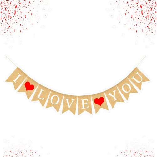 KatchOn, I Love You Banner - 10 Feet, No DIY | Happy Valentines Day Banner for Proposal Decorations | Burlap I Love You Sign for Romantic Decorations Special Night | I Love You Decorations for Him