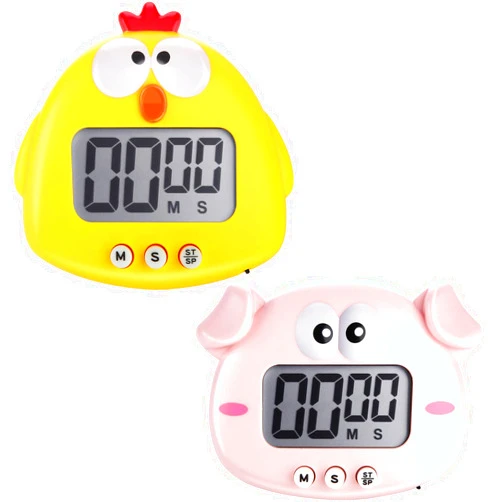 Weewooday 2 Pieces Cute Cartoon Animal Small Digital Kitchen Timers Countdown Classroom Timers with Magnetic Backs and On/Off Switches Decorative for Teachers Cooking Accessories