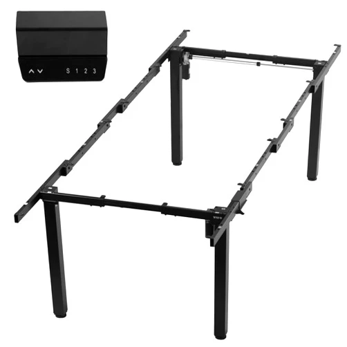 VIVO 4-Leg Dual Motor Electric Stand Up Desk Frame for Height Adjustable Workstation, Frame Only, Memory Control, Holds Extra Large Table Tops up to 130 x 60 inches and 352 lbs, Black, DESK-E-400B