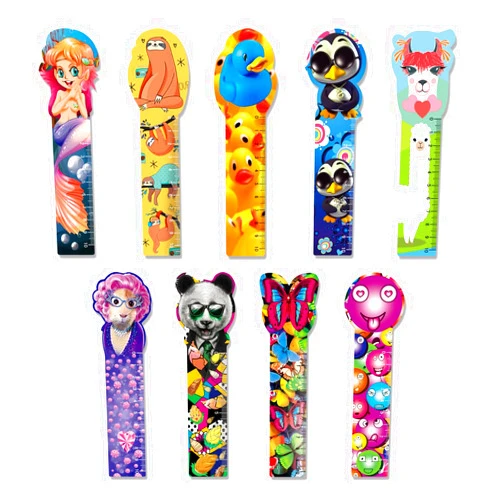 Generic 9 Pieces CEIEC 3D Cute Bookmark Cartoon Bookmark&Ruler 9 Different Designs pet Set for Kids Bookmark School Gift Birthdays