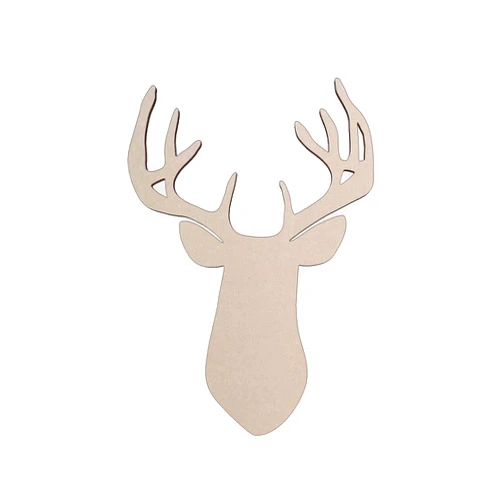 Jess and Jessica Wooden Deer Head Silhouette, Cut Out Antler Decor – Rustic Deer Decor for Home, Cabin Wall Art Decor, Unfinished DIY Craft Deer Wall Art, Wall Cabin Decorations, 12 Inches