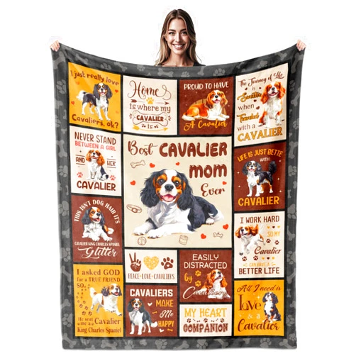 IWADNYI Cavalier Gifts for Women, Cavalier King Charles Spaniel Blankets 60