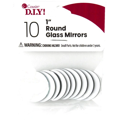 Cousin DIY Small Round 1 Inch Mirrors, 10 Piece Glass Craft