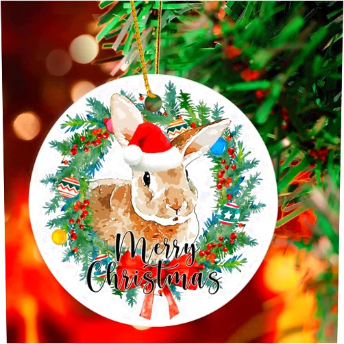 DOREENABE Christmas Giraffe Wearing Santa Hat Ornament Decorative Keepsake Funny Xmas Tree Hanging Ornaments 3