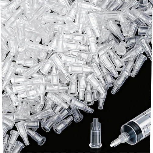 Gejoy 150 Pcs Syringe Caps Dispensing Needle Black Syringe Tip Caps for Dispensing Needles Accessories Craft Industrial Use(Clear)