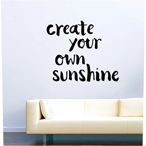 USA Decals4You Motivational Vinyl Wall Decals Inspirational Quotes Create Your Own Sunshine Sign Words Decor Stickers Vinyl Murals MK2064