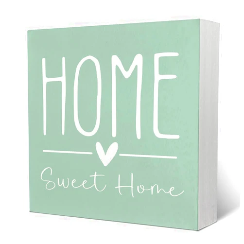 Yetmadi Home Sweet Home Sign Decor, Sage Green Country Home Decor,Farmhouse Table Decor, House Decorations for Home,TV Stand Decor, Farmhouse Shelf Decor, 5x5 Inch