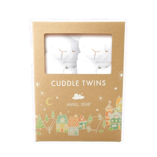 Angel Dear - White Lamb, Cuddle Twins Blankie Set