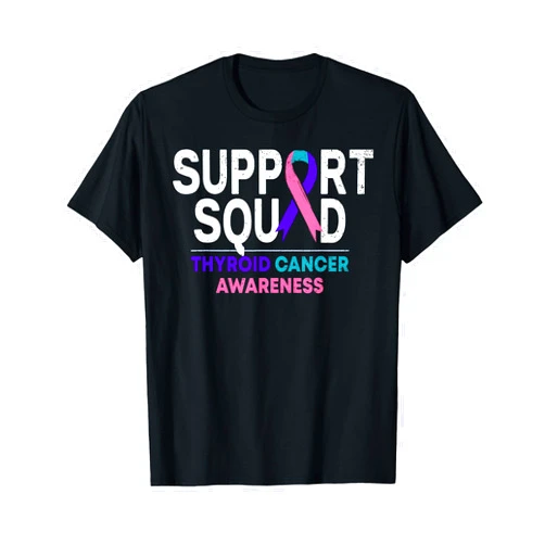 Thyroid Cancer Awareness Apparel Support Squad Thyroid Cancer Awareness Month Ribbon Family T-Shirt
