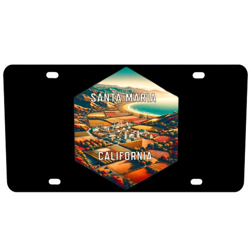 R and R Imports Santa Maria California Travel Destination Souvenir Hexagon Design Metal Plaque - Wall Decoration