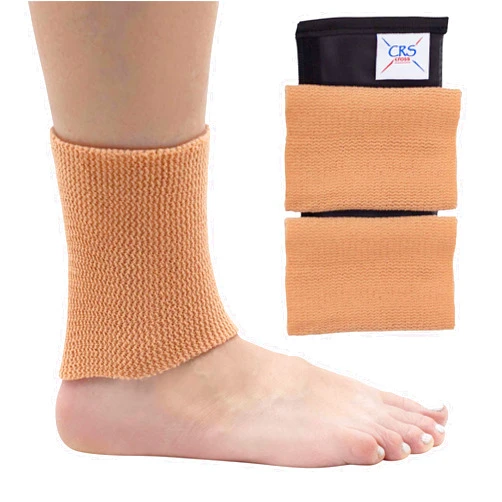 CRS Cross Ankle Gel Sleeves. One Pair of Premium Padded Skate Socks to Cushion and Protect Ankle, Foot and Leg for Figure Skating, Ice Hockey, Roller, Inline Skates. Riding or Ski Boots.