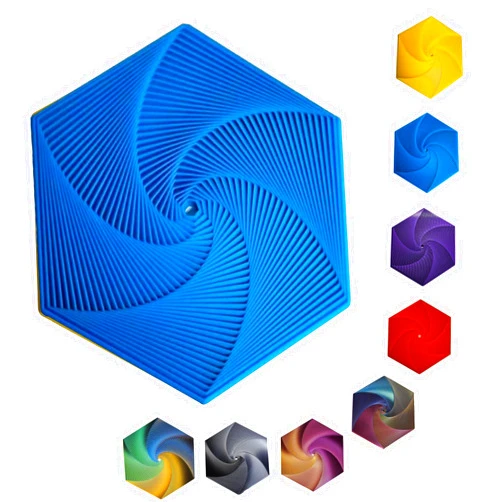 Poluom Fractal Fidget Hexagon, Hexagon Fidget Toy Fractal - 3D Printed Hexagon Fidget Toy, Toys, Colorful Infinity Cube Fidget Toy (Color-F)