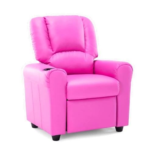 JC HOME CANDY Kids Chair Leather Recliner Sofa Toddler Youth Children Child Ages 3-7, Blush Pink