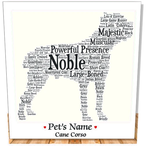 PetArt.us Cane Corso Personalize Dog Wall Art Print | Home Decor Gift Wrapped | Custom Name | Pet Loss Memorial Present for Owners | USA Handmade