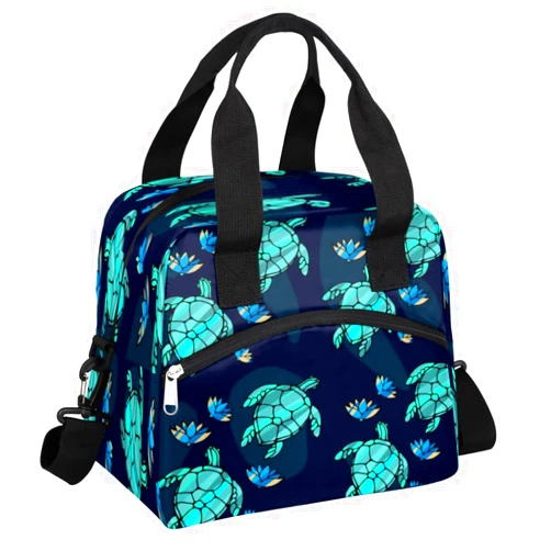 YoCosy Insulated Lunch Bag for Women Men Teal Turtle Ocean Animal Nautical Floral Lunch Box Reusable Lunch Cooler Bag Large Lunch Tote Bag for Work Picnic Travel School