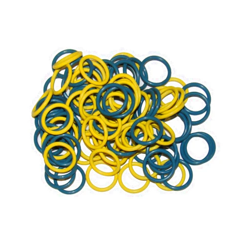 Captain O-Ring (100 Pack) Soft Stitch Ring Markers, Blue & Yellow (Medium Size for Needle Sizes 9-15, includes 2 Colors, for Knitting/Crochet/etc)