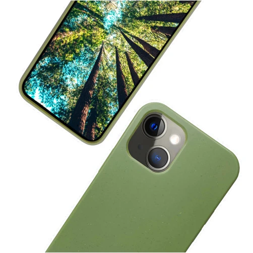 eplanita Eco iPhone 13 Mobile Phone Case, Biodegradable Plant Fibre and Soft TPU, Drop Protection Cover, Eco Friendly Zero Waste (iPhone 13, Khaki)