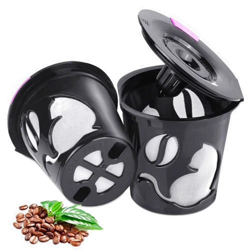 InwodiTeki Reusable K Cups for K-Mini/K-Duo/K-Slim/K-Express, 2 Pack K Cup Reusable Coffee Pods for K-eurig, BPA Free Refillable Single K Cups for K-eurig 1.0 & 2.0 Series