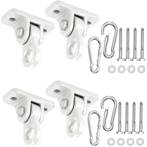 HUPBIPY 3500lb Heavy Duty Porch Swing Hangers Kit Swing Set Accessories for Wooden Sets Playground Porch Patio Indoor Outdoor & Hanging Snap Hooks (4 pack Silver)