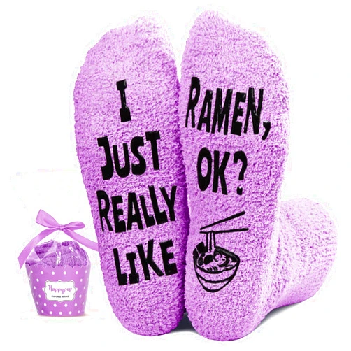 HAPPYPOP Ramen Gifts Ramen Noodle Gifts, Ramen Socks Noodle Pasta Socks, Cupcake Gifts