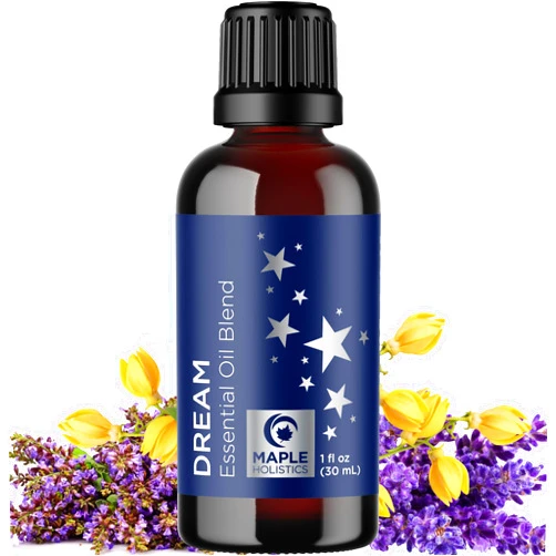 Maple Holistics Sleep Essential Oil Blend for Diffuser - Dream Essential Oils for Diffusers Aromatherapy and Relaxation with Clary Sage Ylang-Ylang Roman Chamomile and Lavender Essential Oils for Sleep Time Support