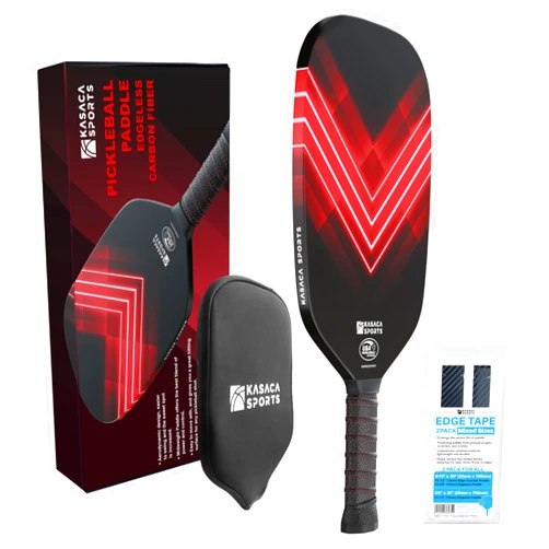 KASACA Edgeless Pickleball Paddle with Edge Tape Set for Protection – Includes USAPA Carbon Fiber Paddle & 2-Pack Protective Edge Guard Tape for 13mm & 16mm Paddles