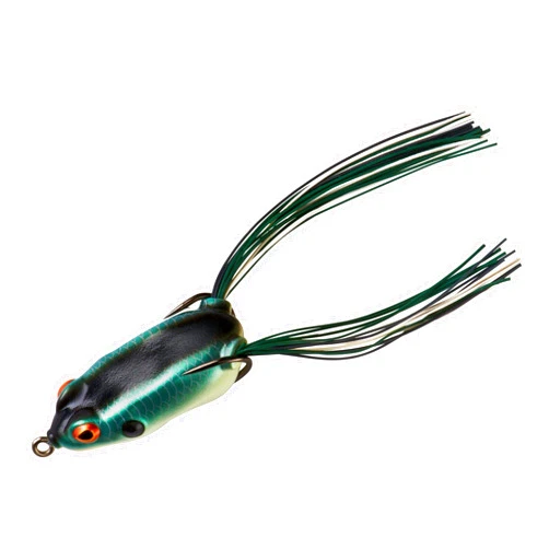 Booyah Pad Crasher Jr Topwater Bass Fishing Hollow Body Frog Lure with Weedless Hooks