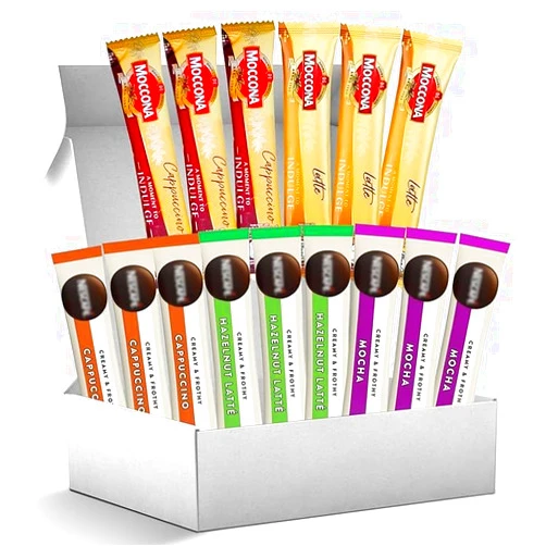 Treats from Home Instant Coffee Packets Single Serve - Includes Cappuccino Mix, Mocha, Hazelnut Latte & More, 15 Sachets - Quick & Easy Premium Coffee at Home or On-the-Go