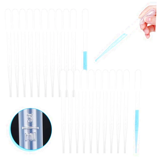 Ovsor 50PCS Plastic Disposable Transfer Pipettes, 3ml Calibrated Pipette Dropper for Science Laboratory