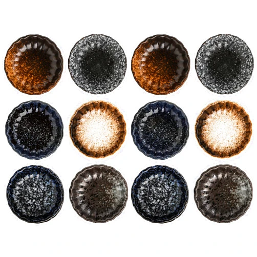 Nicunom 12 Pack Soy Sauce Dishes, Ceramic Dipping Bowls Set, 2.8 Inch Side Dishes Japanese Style Pinch Bowls Seasoning Dishes for Ketchup, BBQ, Sushi, Soy
