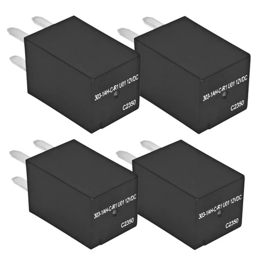 Casalytics Relay 303-1AH-C-R1-U01 12VDC (Pack of 4), Micro Automotive Relay for Polaris RZR Slingshot Cooling Fan - SPNO 20A 12VDC Relay