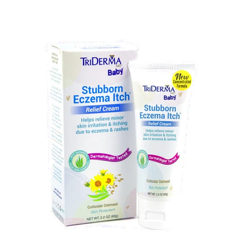 TriDerma Baby Stubborn Eczema Itch Relief Cream Soothing for Sensitive Skin 2.2 Ounces