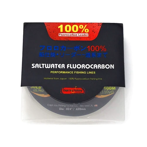 Capt.wang Capt Jay Fishing 100% Fluorocarbon Leader, Virtually Invisible,Abrasion Resistance Ultralow Stretch-Saltwater Fishing Line