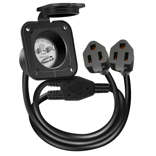 PAULINN 15 Amp 125V AC Power Inlet Port Plug W/ Integrated Dual 18