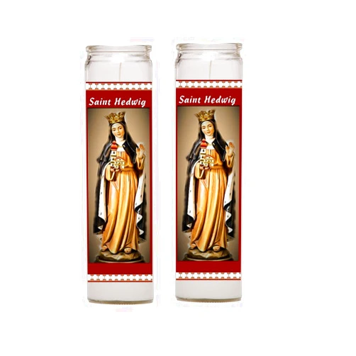 Gifts by Lulee, LLC Saint Hedwig Saint Hedwig of Andechs Patron of Berlin 2 Candle Set with Prayer in The Back