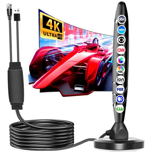 Generic 2025 Indoor TV Antenna for Local Channels Easy Setup, Digital Antenna for Smart TV, with Long-Range HD Signal, 4K/1080P Support, 400-Mile Reception, Includes 18ft Coaxial Cable.