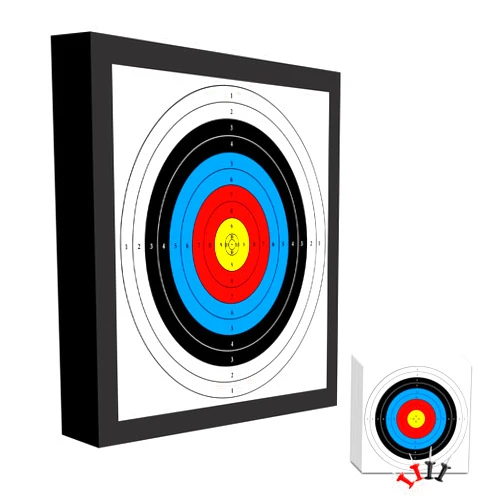 Cifupy 20'' Archery Target Lightweight High-Density EVA Bow & Arrow Target with Ten target papers and four small target nails for Recurve Bow Longbow for Backyard Outdoor Shooting Practice