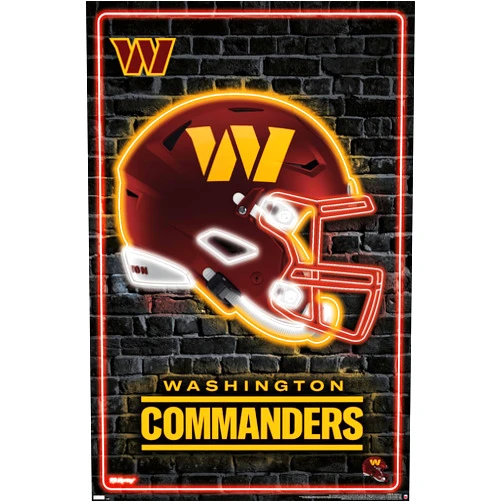 Trends International NFL Washington Commanders - Neon Helmet 23 Wall Poster, 22.37