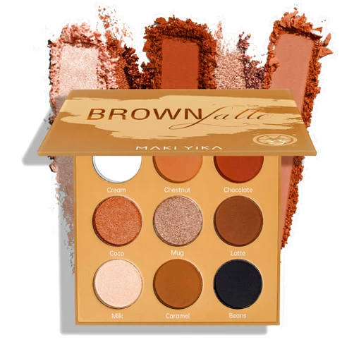 MAKI YIKA Brown Eyeshadows Palette Nude Eye Shadow 9Color, Naked Eyeshadow Matte Shimmer Glitter Eye Shade Long Lasting Pigmented Eye Makeup - Brown