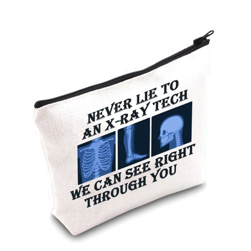 JNIAP Radiographer Gift Xray Technologist Cosmetic Bag Rad Tech Gift Radiology Tech Gift (Never Lie To Bag)