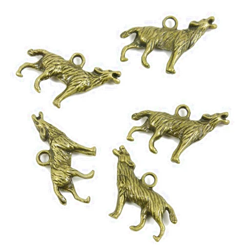 Generic Antique Bronze Plated Jewelry Making Charms Findings Crafting Suppliers 991978 Wolf Dog Wolfhound