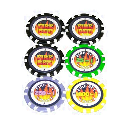GAMBLER'S GENERAL STORE Craps/Poker FIRE Bet Chips Set of 6