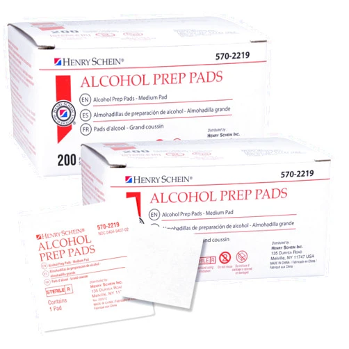 Henry Schein Alcohol Prep Pads, Medium, 2-ply, Sterile, Pack of 400