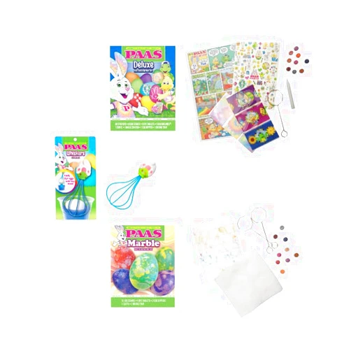 PAAS Easter Egg Decorating Bundle, Includes 1 Deluxe Kit, 1 Marble Egg Dying Kit, and PAAS Whiskers for Easy Easter Egg Dying, Food Safe Dye for Family Easter Activity (3 Piece Bundle)