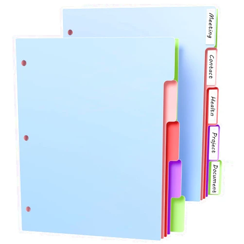 HABGP 10Pcs/2 Set 5 Tab Dividers for 3 Ring Binder, 10 Pcs Multicolor 3 Ring Binder Dividers with Tabs, Page Folder Dividers, Plastic Tabbed File Dividers with Tabs, Three Ring Binder Index Dividers