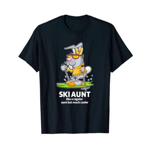 Family Vacation Ski Winter Holiday Skiing Gifts Ski Aunt Matching Family Skiing Vacation Winter Holiday Gift T-Shirt
