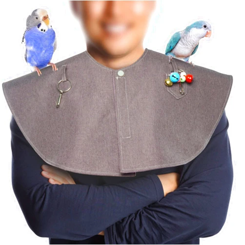 QBLEEV Parrot Anti-Scratch Shoulder Protector Hang Bird Anklet&Toys, Multi-Functional Pet Shoulder Pad Diaper Shawl for Small Medium Parakeets Cockatiels, Sun Conures, Macaws Lovebirds (Purple)