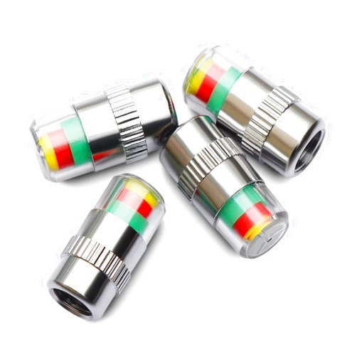 ANKI HAPPIGO 4Pcs 32-to-35 PSI Car Tire Pressure Monitor Valve Stem Caps Sensor Indicator Easy to Read 3 Color Eye Alert